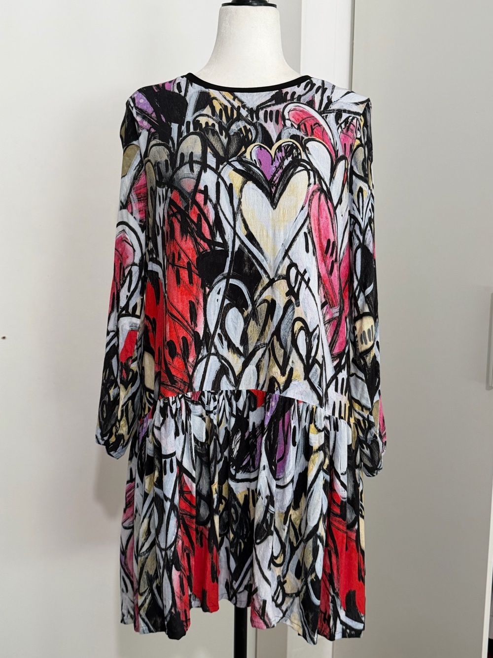 DOLCEZZA “Watermelon Heart” abstract design dress by artist Lori Arbel - medium